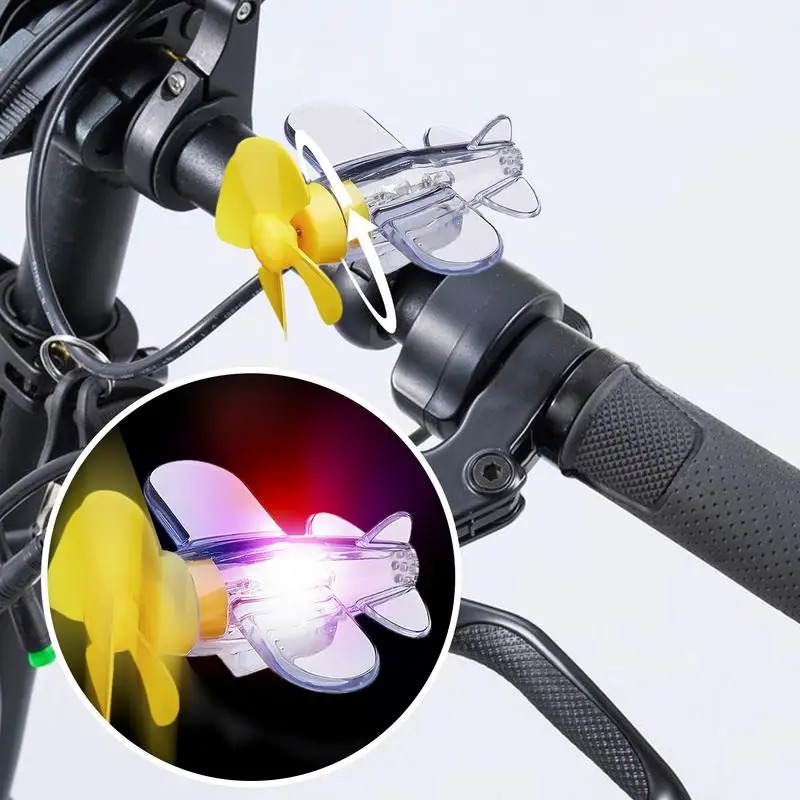 Lighting Decoration Ideas - Rotierende Flugzeug- und Motorrad-Griffdekoration, Windkraft-LED-Licht, Sicherheitswarnung,