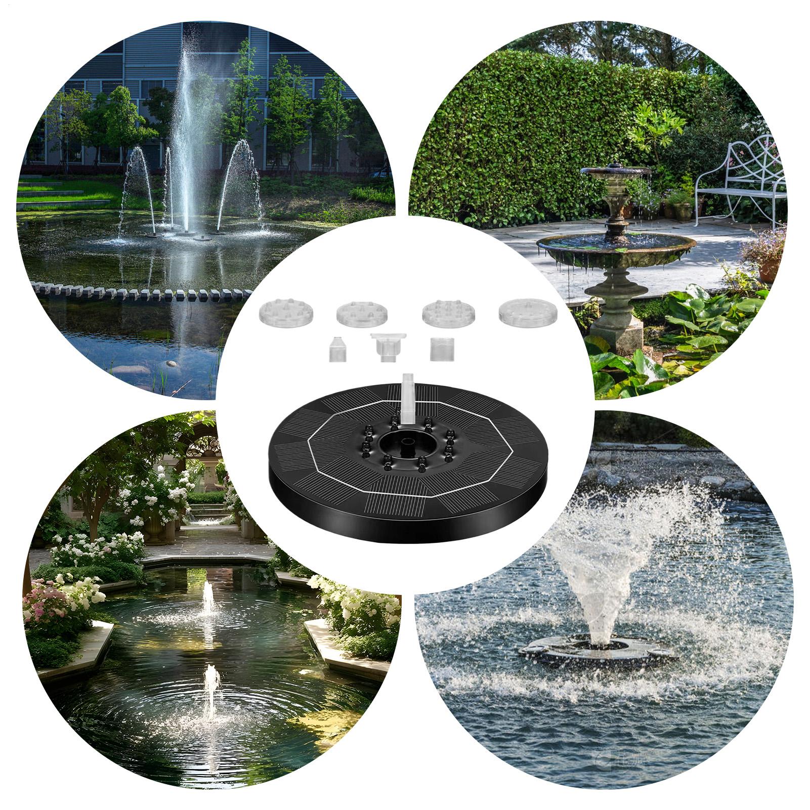 Up Lighting Decor - Solarbetriebene Springbrunnenpumpe mit 6 Düsen, verstellbare