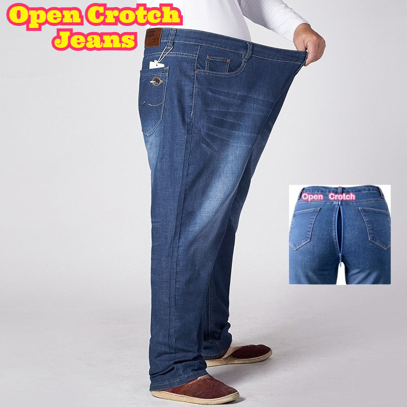Lighting Visual - Offener Schritt Herren Übergrößen Stretch-Jeans Plus