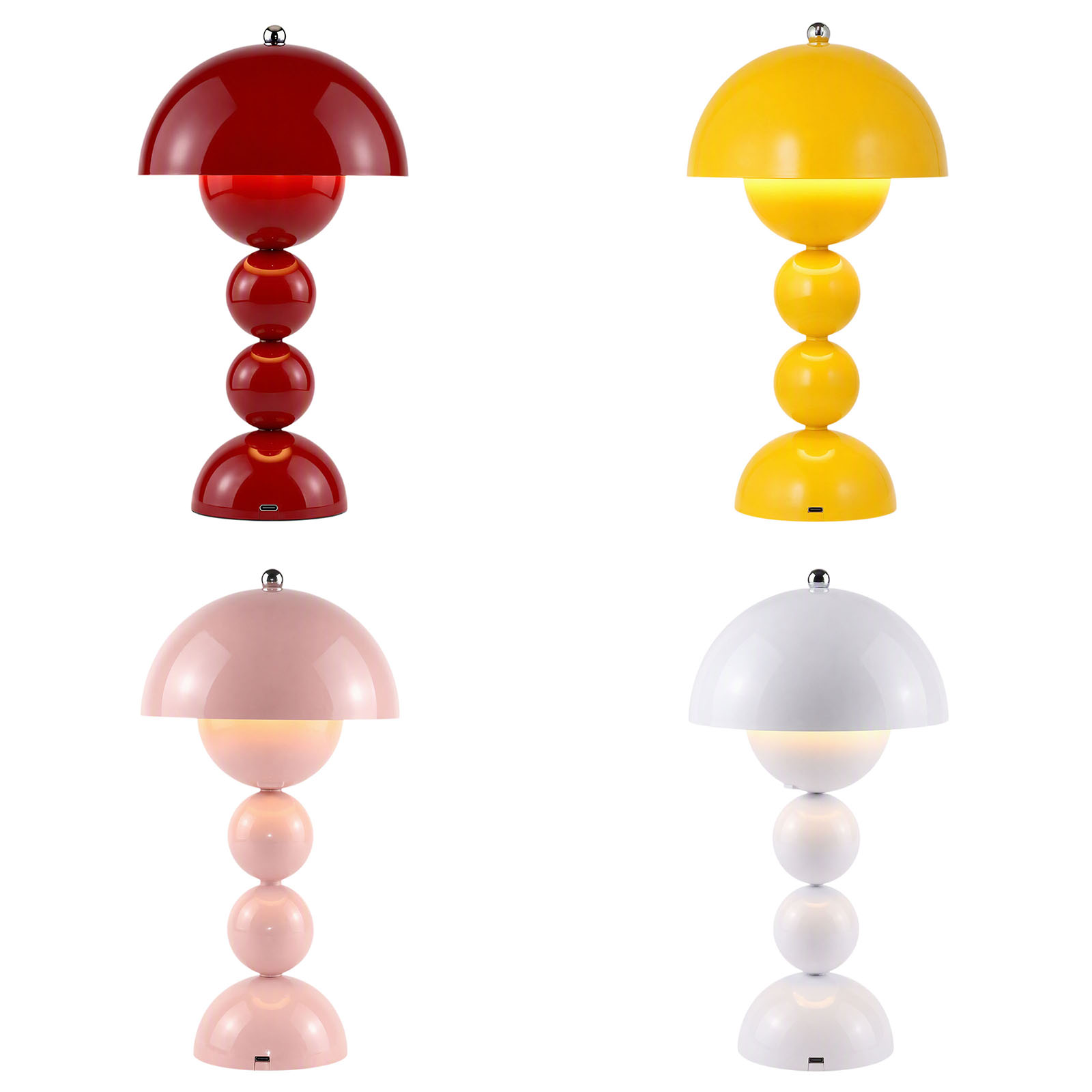 Lighting Decor Bedroom - Vintage Pilz-Tischlampe USB LED 3 Farbtemperaturen