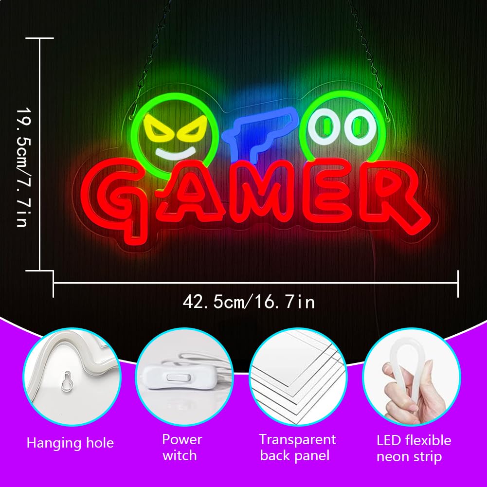 Gamer Neon-Schild LED-Wandleuc – Lighting Christmas Decor Bewertung und Preis