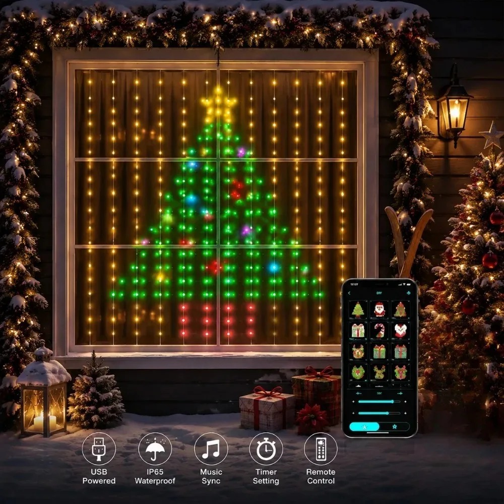 LED-Weihnachtsvorhanglichter m – Lighting Christmas Decor Bewertung und Preis